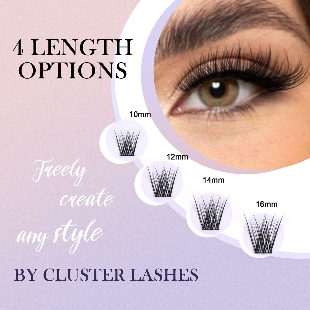 GAQQI Lash Clusters GQ03 C Curl 10mm – 168pcs Wispy Eyelash Extensions