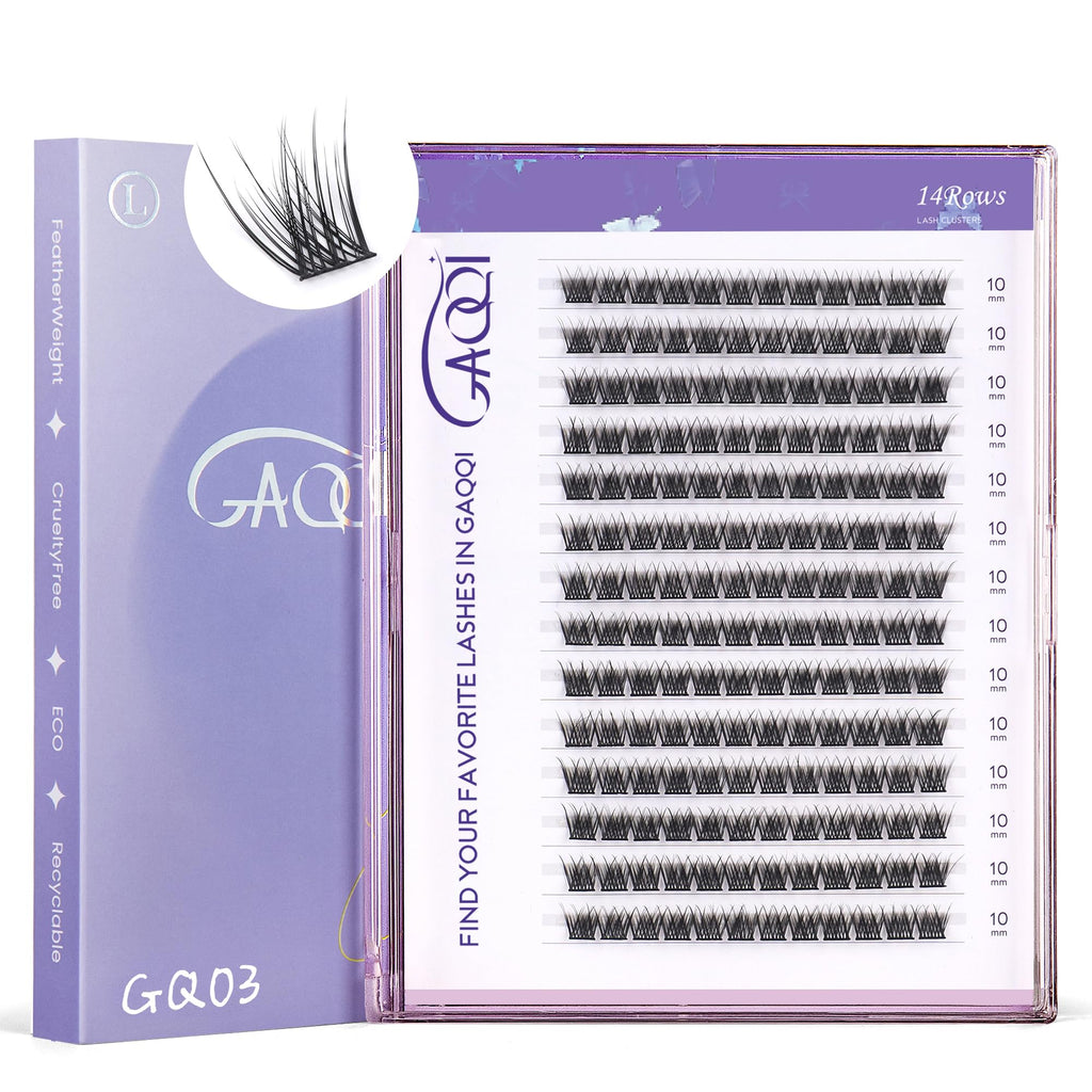 GAQQI Lash Clusters GQ03 C Curl 10mm – 168pcs Wispy Eyelash Extensions