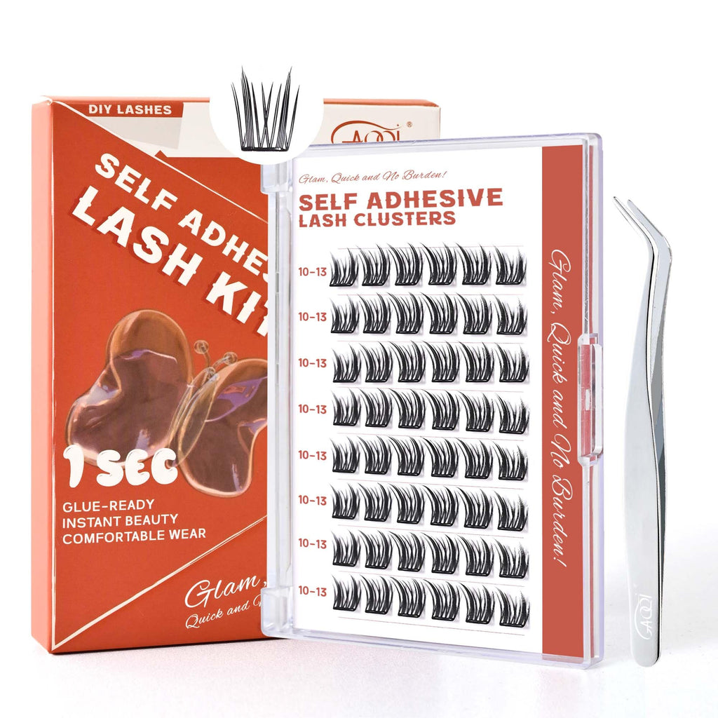 GAQQI Self-Adhesive Lash Clusters (10-14mm) – Press-On, No Glue, Reusable