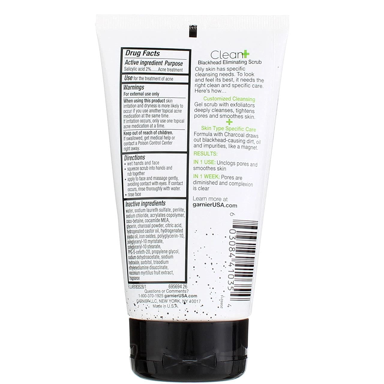 Garnier Clean Scrub Blackhead Eliminating 5 oz (145 ml) Trip Pack