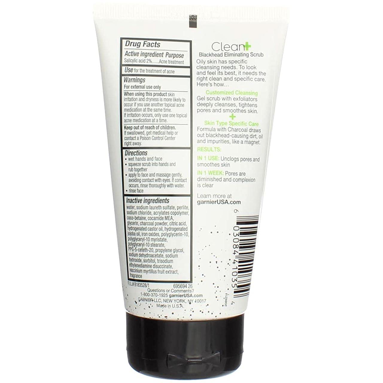 Garnier Clean Scrub Blackhead Eliminating 5 oz (145 ml) Trip Pack