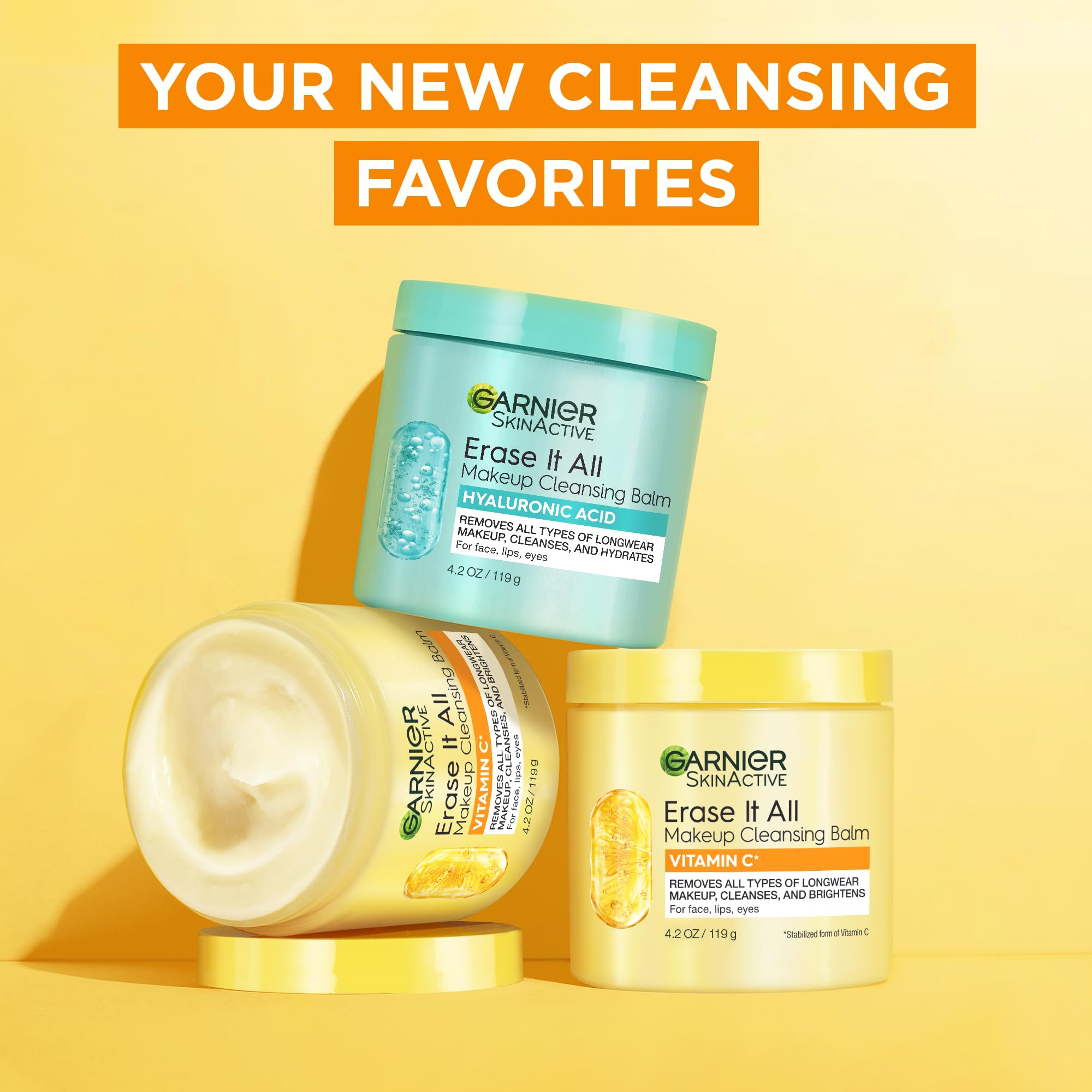Garnier Erase It All Cleansing Balm with Vitamin C – Makeup Remover & Brightening Cleanser (4.2 oz)