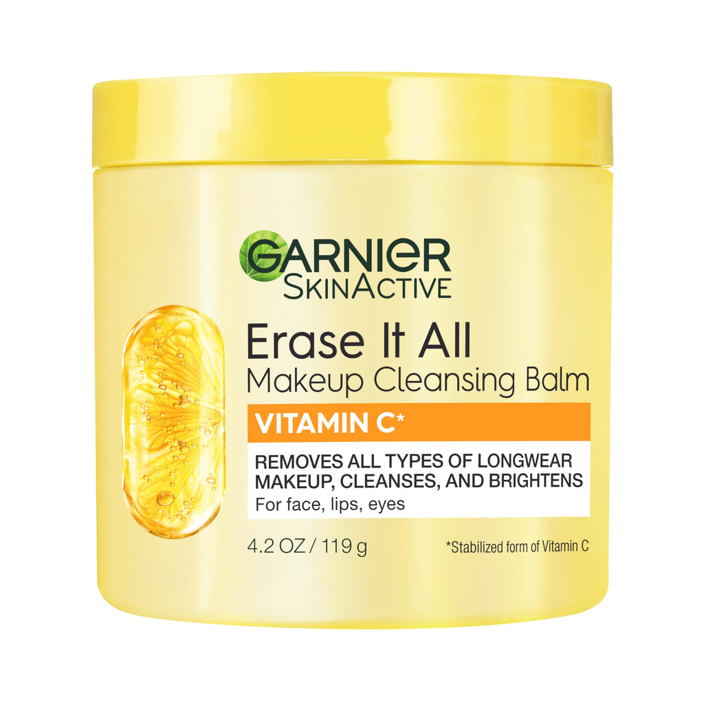 Garnier Erase It All Cleansing Balm with Vitamin C – Makeup Remover & Brightening Cleanser (4.2 oz)