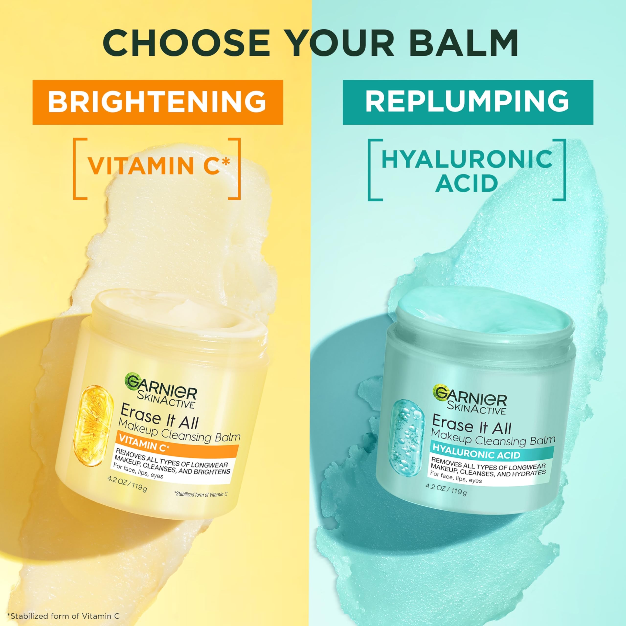 Garnier Erase It All Cleansing Balm with Vitamin C – Makeup Remover & Brightening Cleanser (4.2 oz)