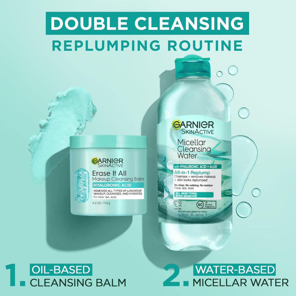 Garnier Erase It All Cleansing Balm with Hyaluronic Acid – Hydrating Makeup Remover (4.2 oz)