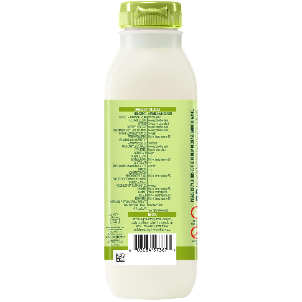 Garnier Fructis Smoothing Treat Conditioner with Avocado — 98% Naturally Derived, 11.8 fl oz