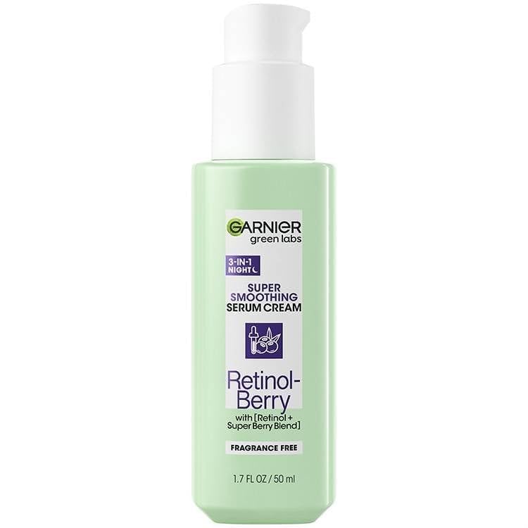 Garnier Green Labs 3-in-1 Super Smoothing Serum Cream – Retinol Berry, 1.7 fl oz
