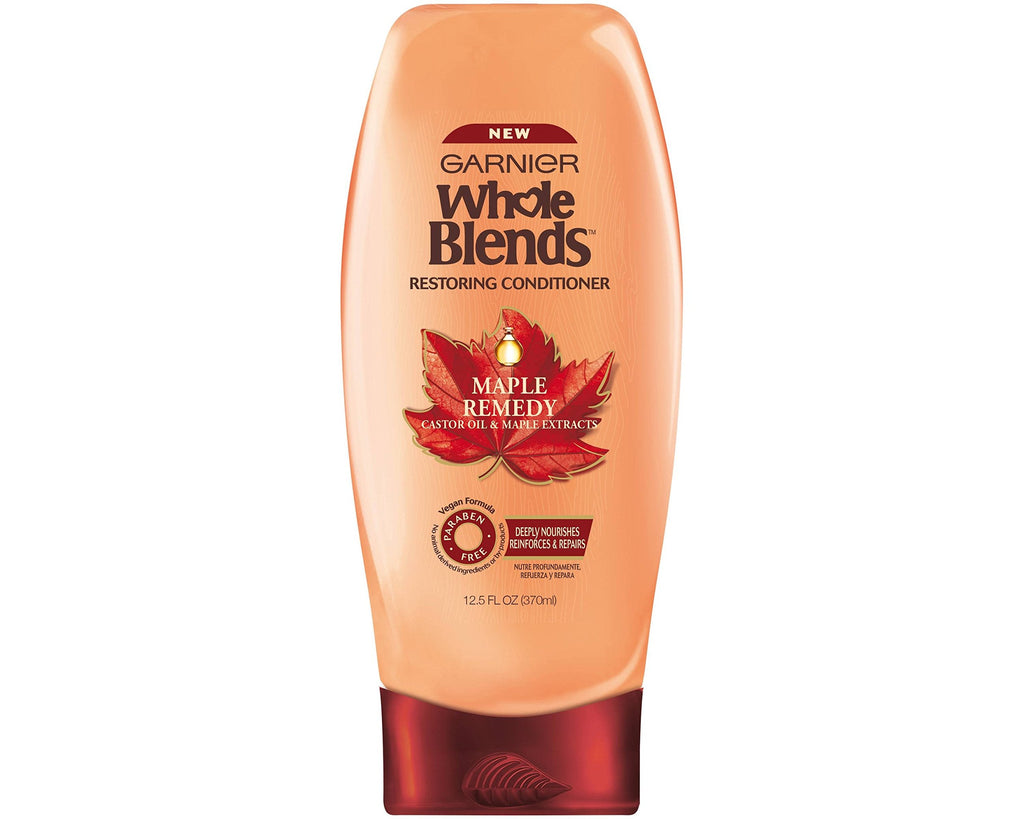 Garnier Whole Blends Maple Remedy Shampoo & Conditioner Set – Vegan, Paraben-Free, 12.5 fl oz per bottle