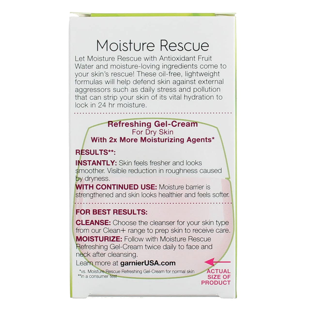 Garnier Moisture Rescue Refreshing Gel-Cream for Dry Skin – 3-Pack of 1.7 oz