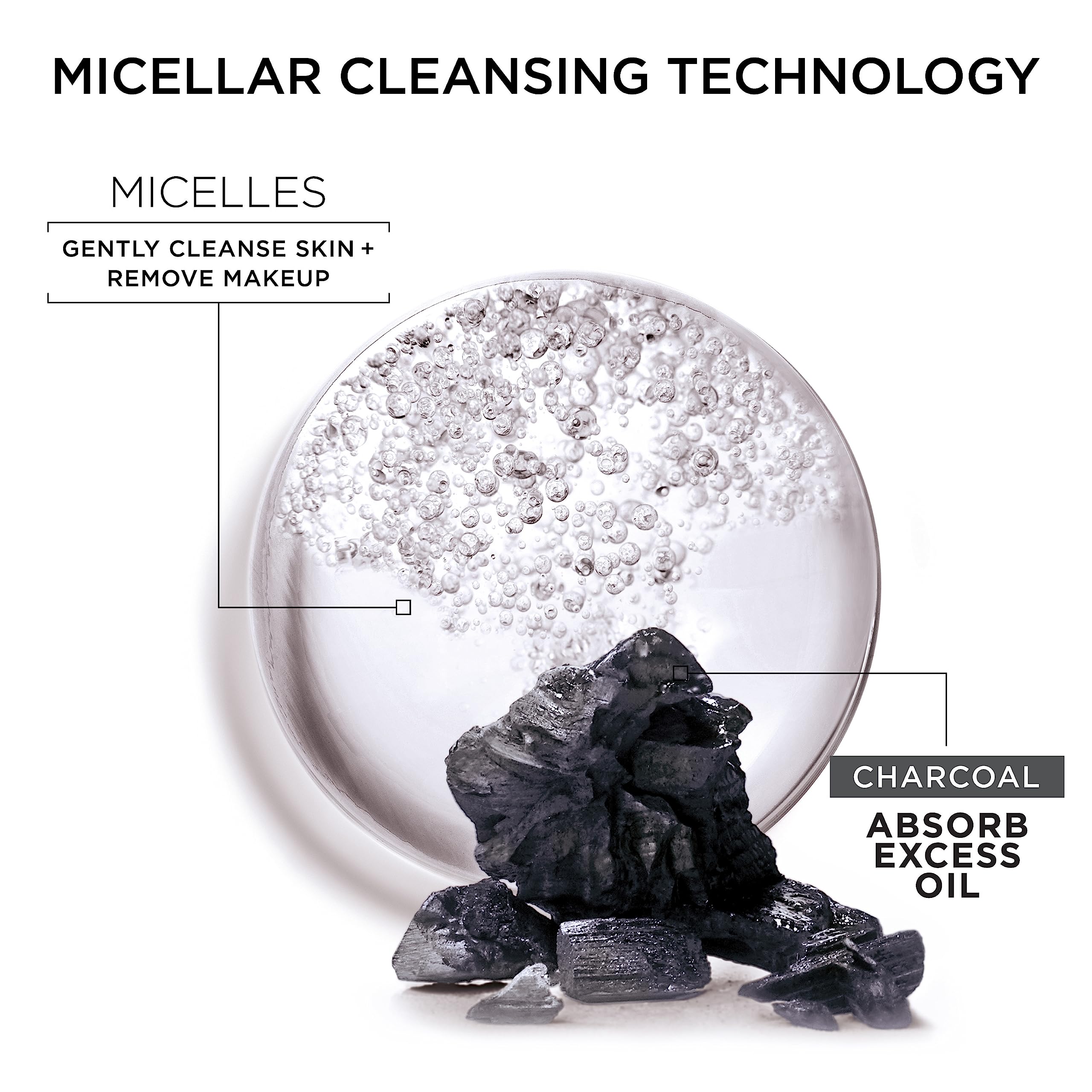 Garnier SkinActive Micellar Cleansing Jelly Water with Charcoal — All-in-One Purifying Cleanser (2 Pack)