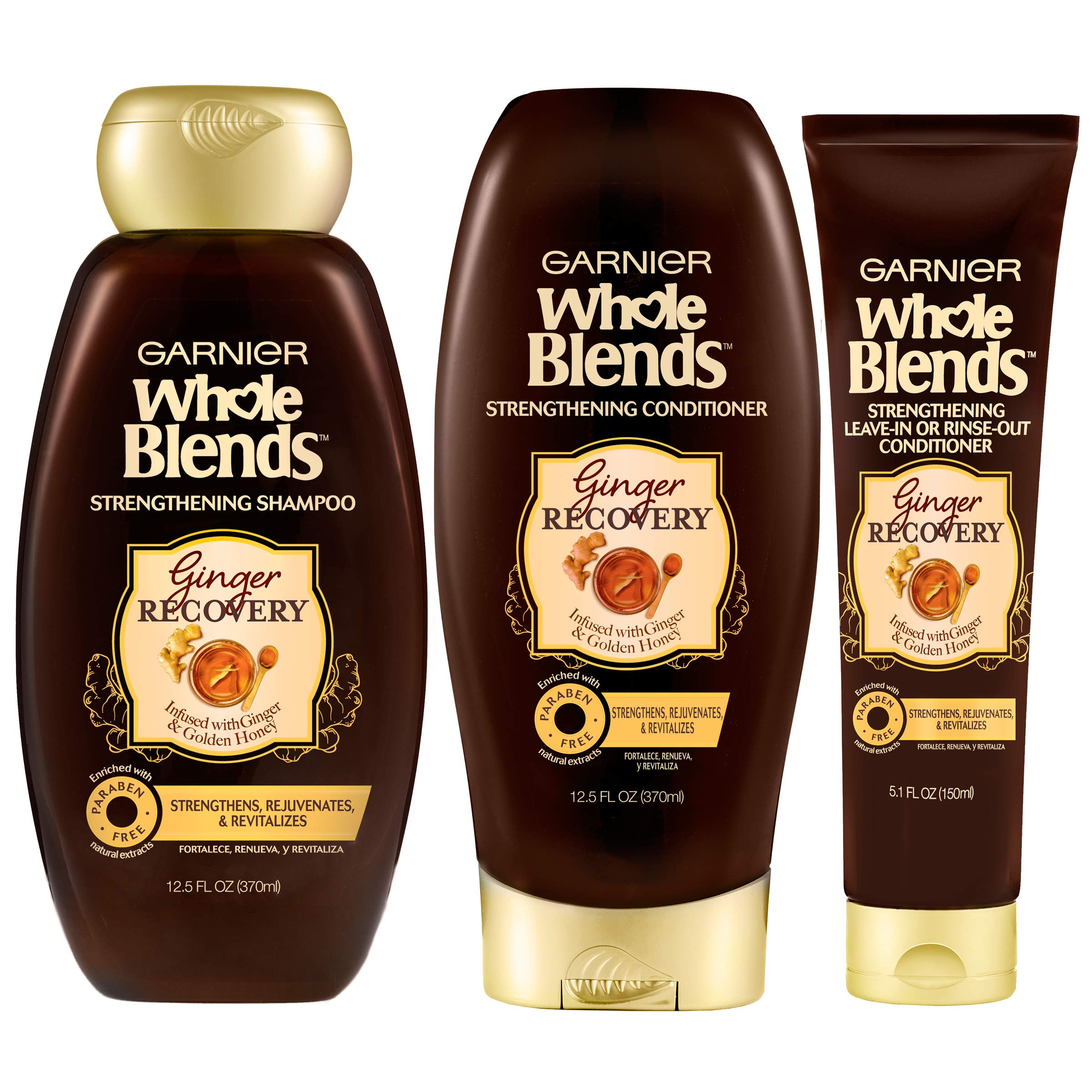 Garnier Whole Blends Ginger Recovery Conditioner, 12.5 Fl Oz – Strengthening & Revitalizing Moisture