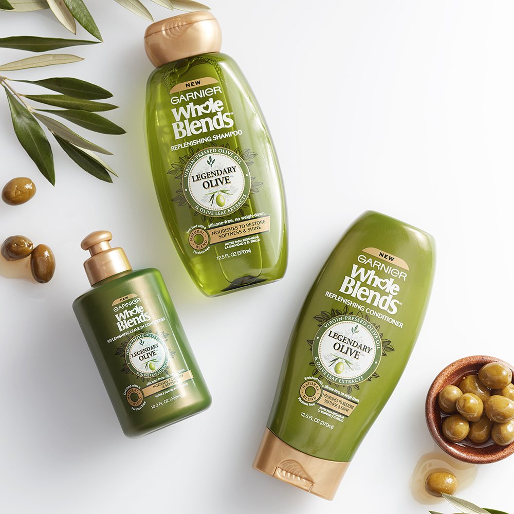 Garnier Whole Blends Legendary Olive Replenishing Conditioner – Dry Hair, 12.5 oz