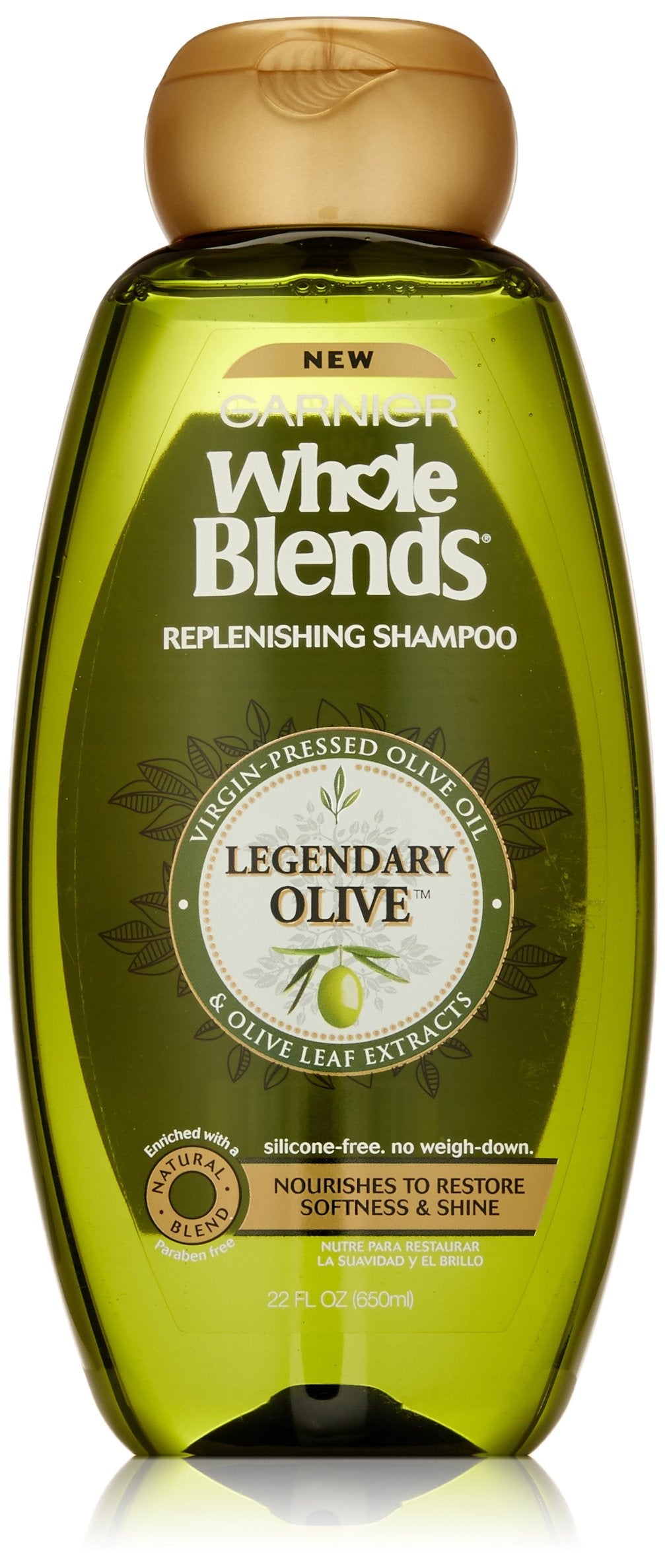 Garnier Whole Blends Legendary Olive Replenishing Shampoo for Dry Hair – 22 fl oz