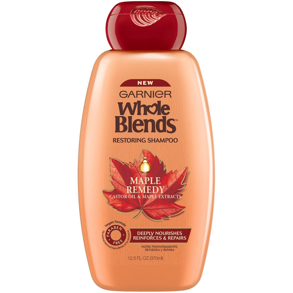 Garnier Whole Blends Maple Remedy Shampoo & Conditioner Set – Vegan, Paraben-Free, 12.5 fl oz per bottle