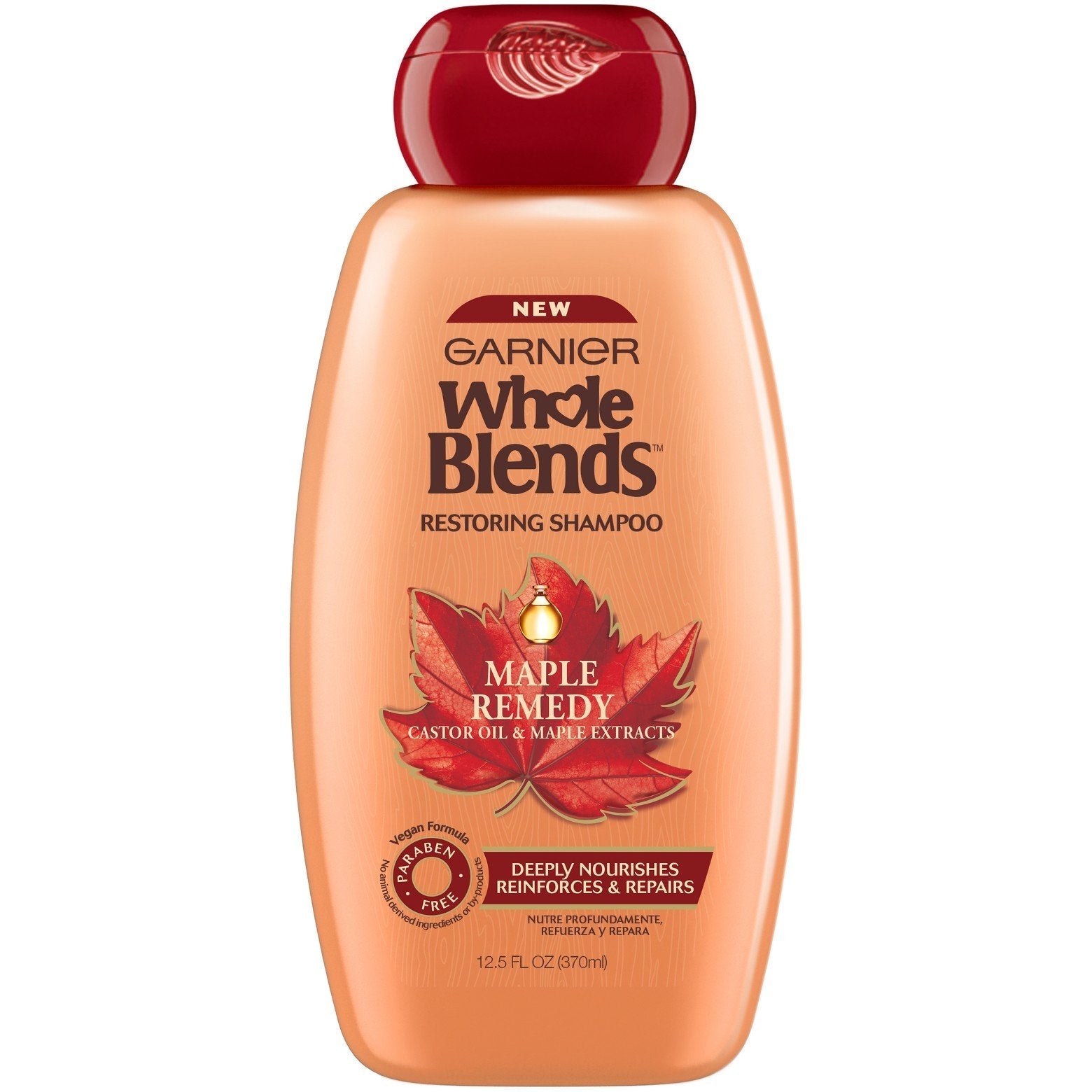 Garnier Whole Blends Maple Remedy Shampoo & Conditioner Set – Vegan, Paraben-Free, 12.5 fl oz per bottle