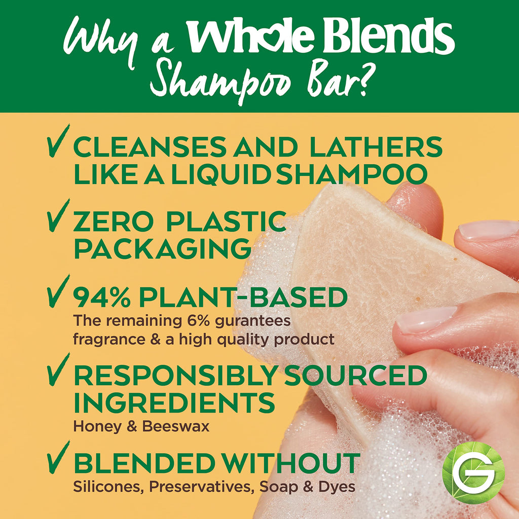 Garnier Whole Blends Restoring Honey Treasures Shampoo Bar – Dry & Damaged Hair, 2 oz (Packaging May Vary)