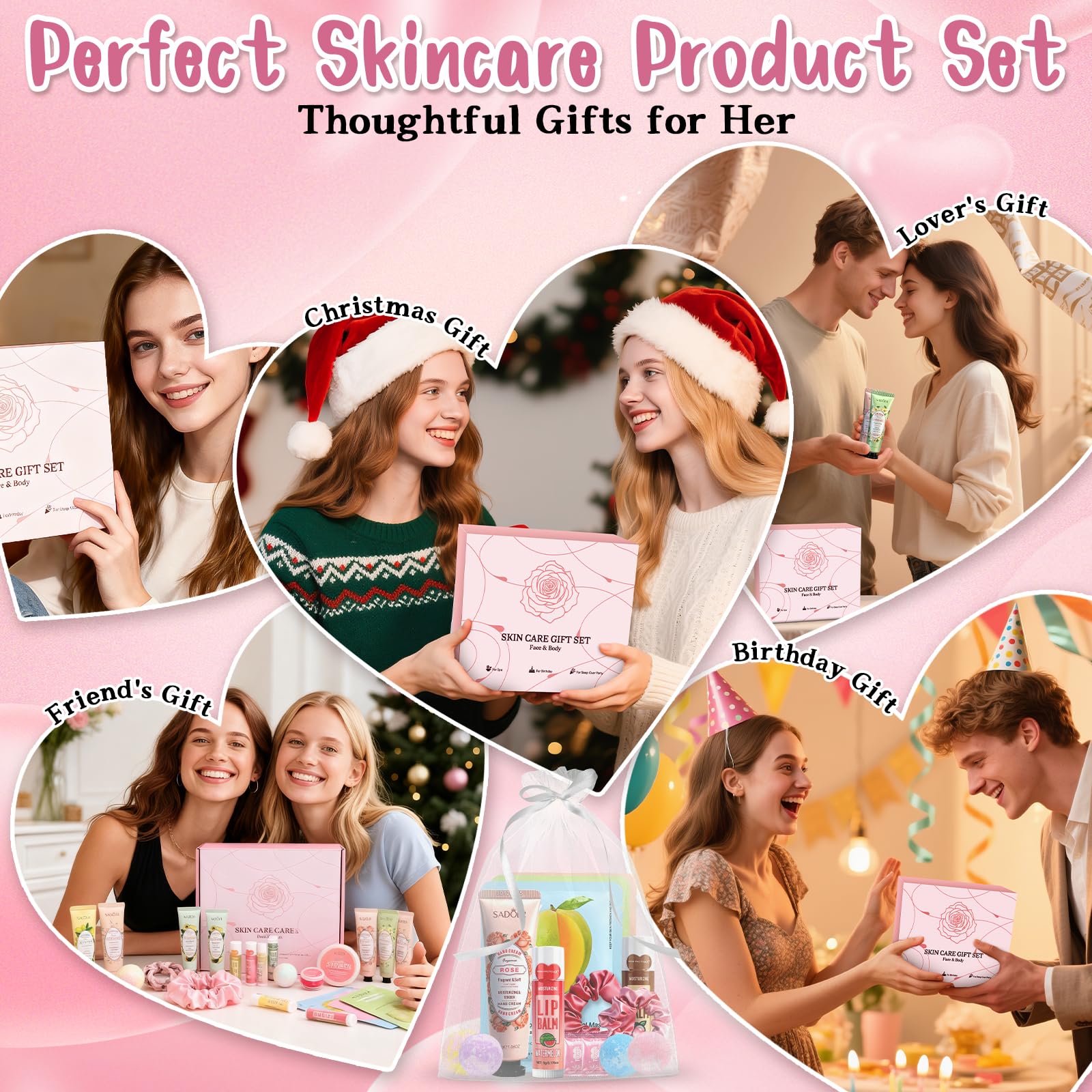 GARPGONA 108 PCS Spa Party Kit for Sleepovers – Facial Masks, Lip Balms & Hand Creams