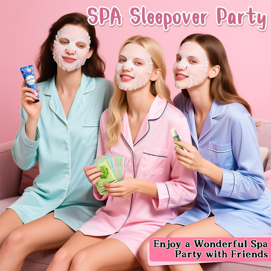 GARPGONA 108 PCS Spa Party Kit for Sleepovers – Facial Masks, Lip Balms & Hand Creams