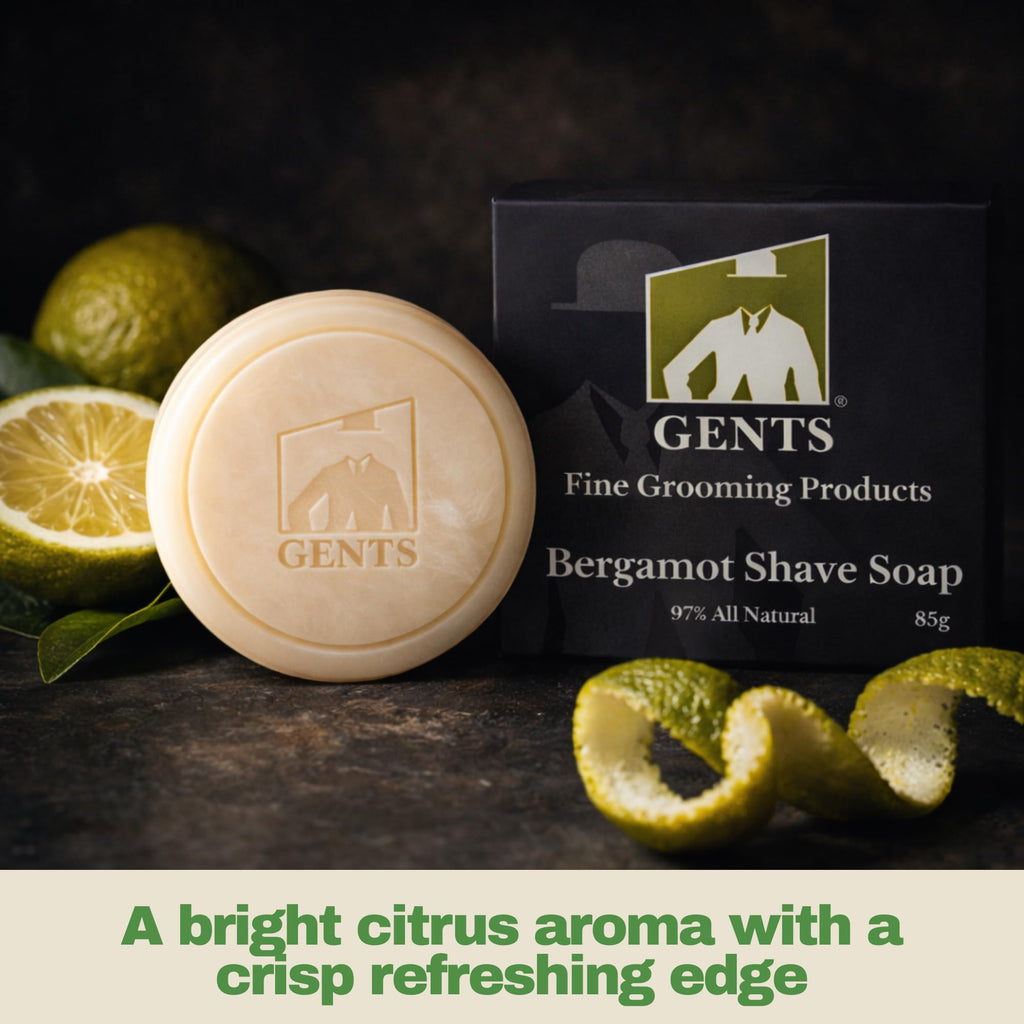 GBS Men's Shaving Soap 97% Natural with Shea Butter & Glycerin — Bergamot 3-Pack
