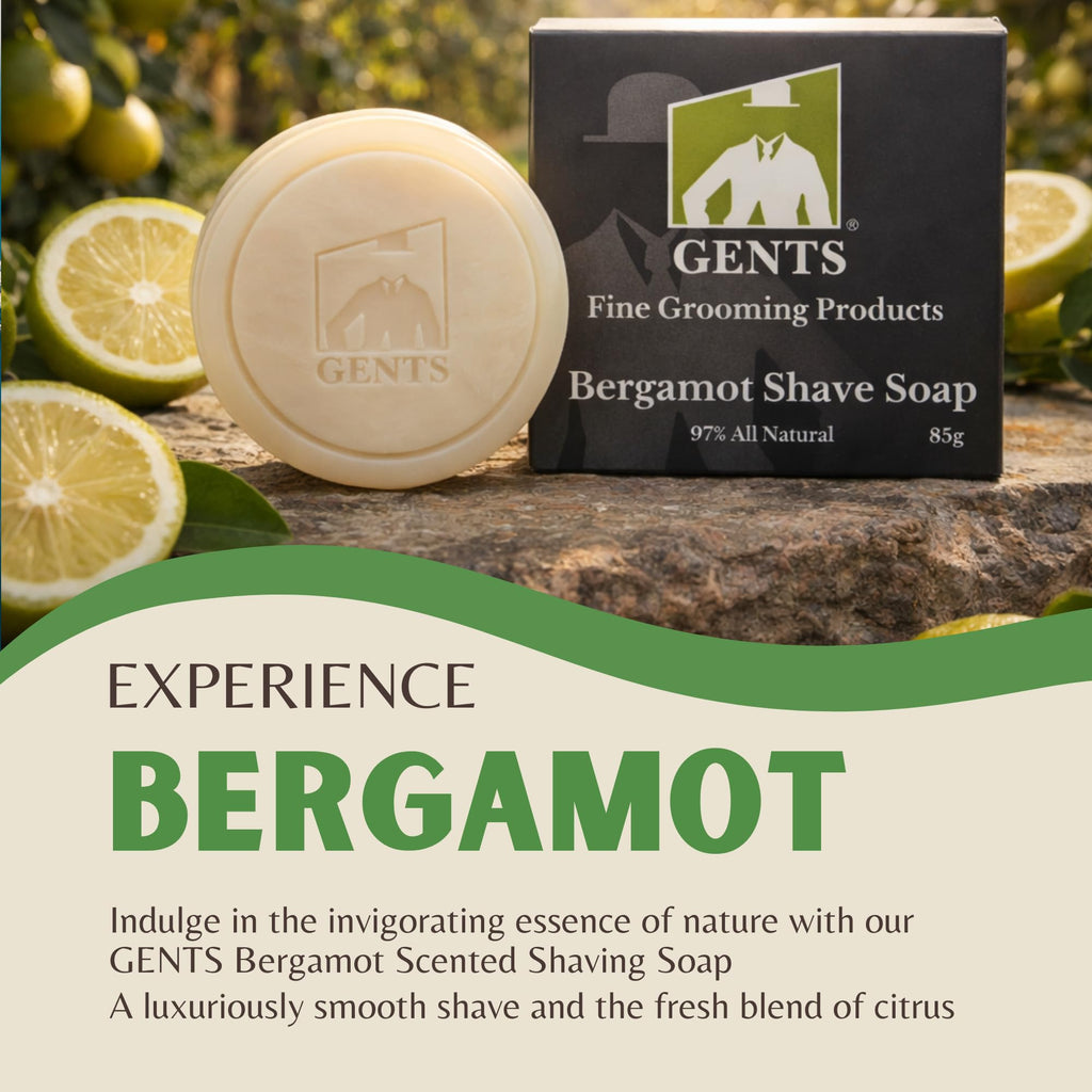 GBS Men's Shaving Soap 97% Natural with Shea Butter & Glycerin — Bergamot 3-Pack