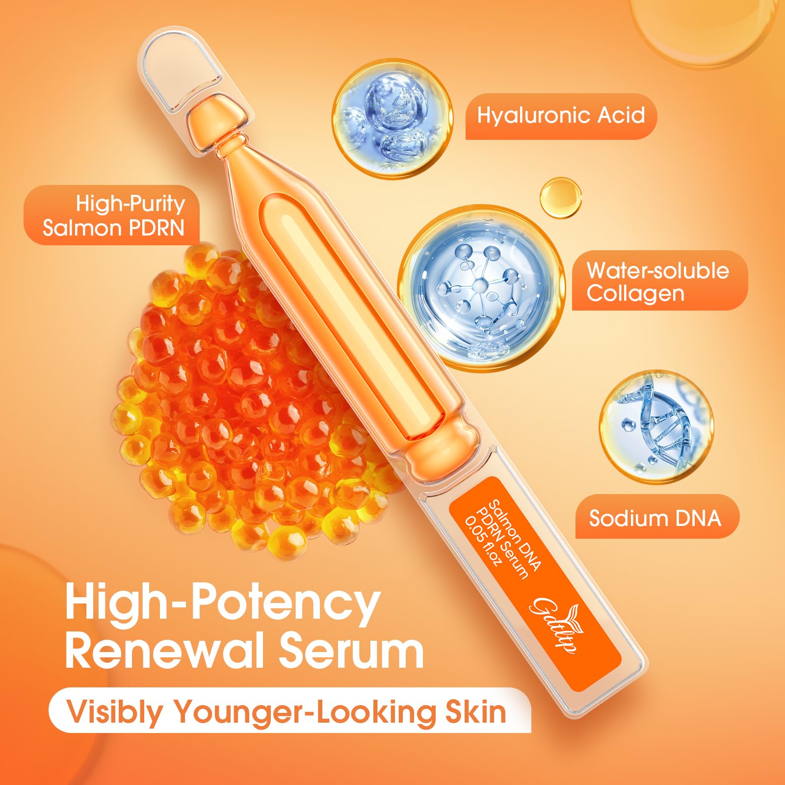 GDTLTP Salmon DNA Serum – Korean Anti-Wrinkle PDRN Serum with 8000ppm Salmon Egg & 6D Hyaluronic Acid