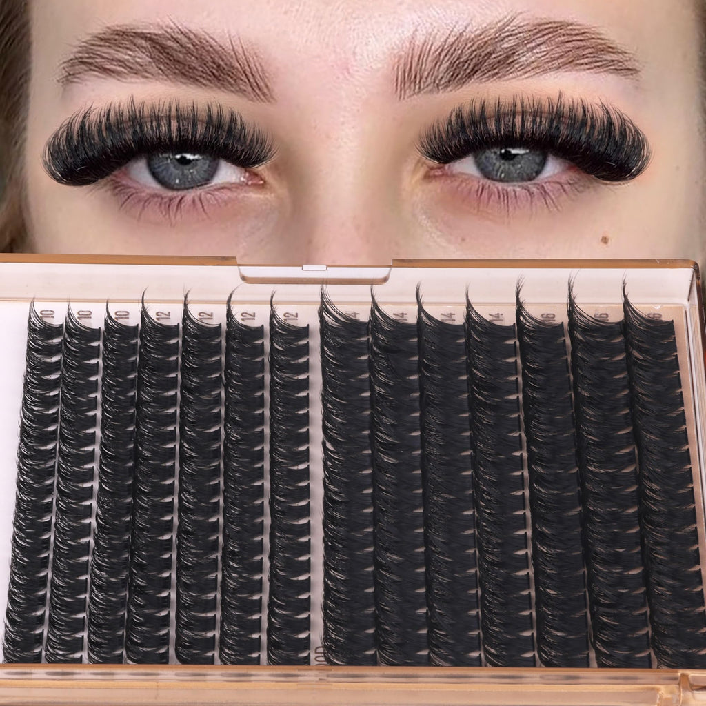 Geeneiya Volume Lash Clusters Kit – DIY Lash Extensions 10-18mm with Bond & Tweezers