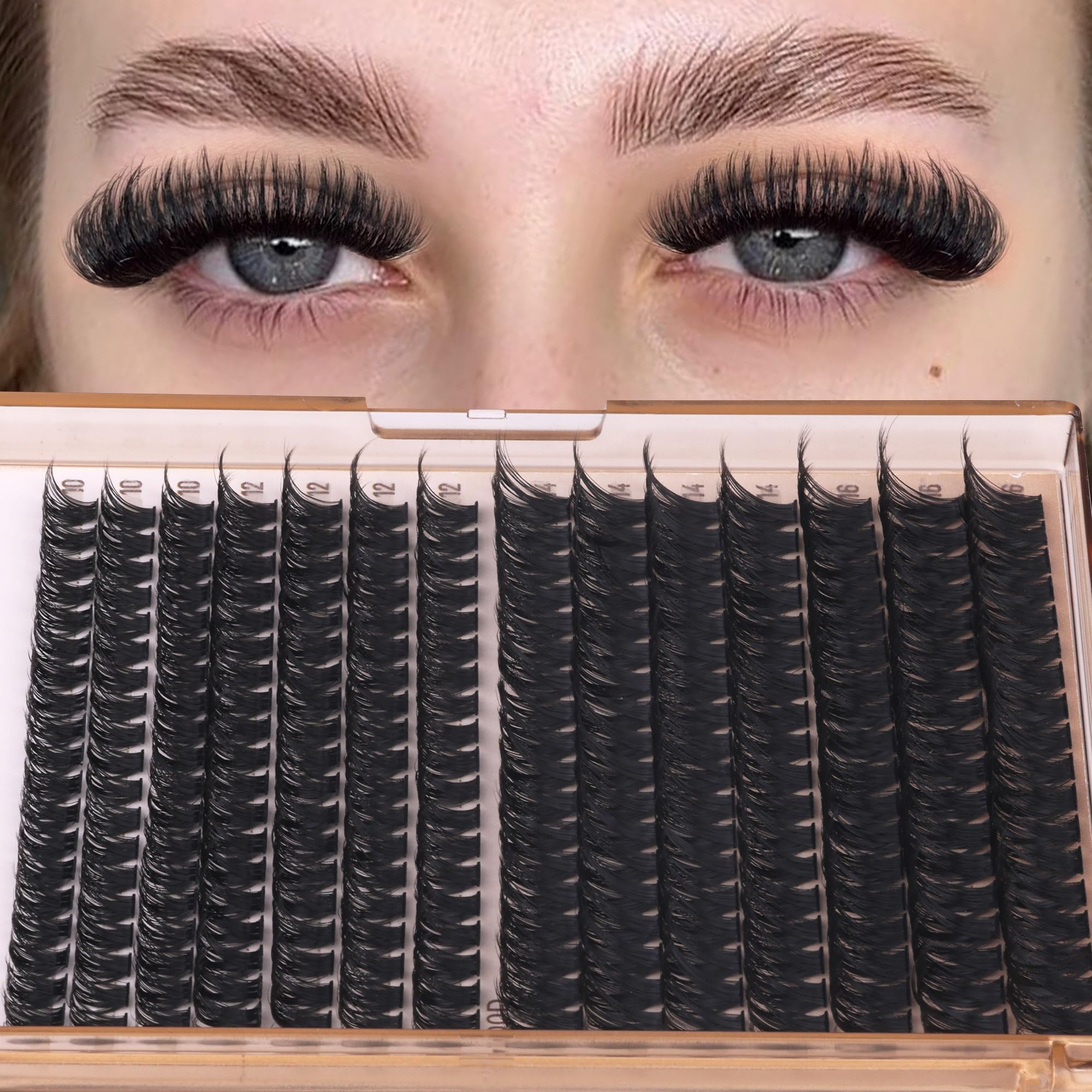 Geeneiya Volume Lash Clusters Kit – DIY Lash Extensions 10-18mm with Bond & Tweezers