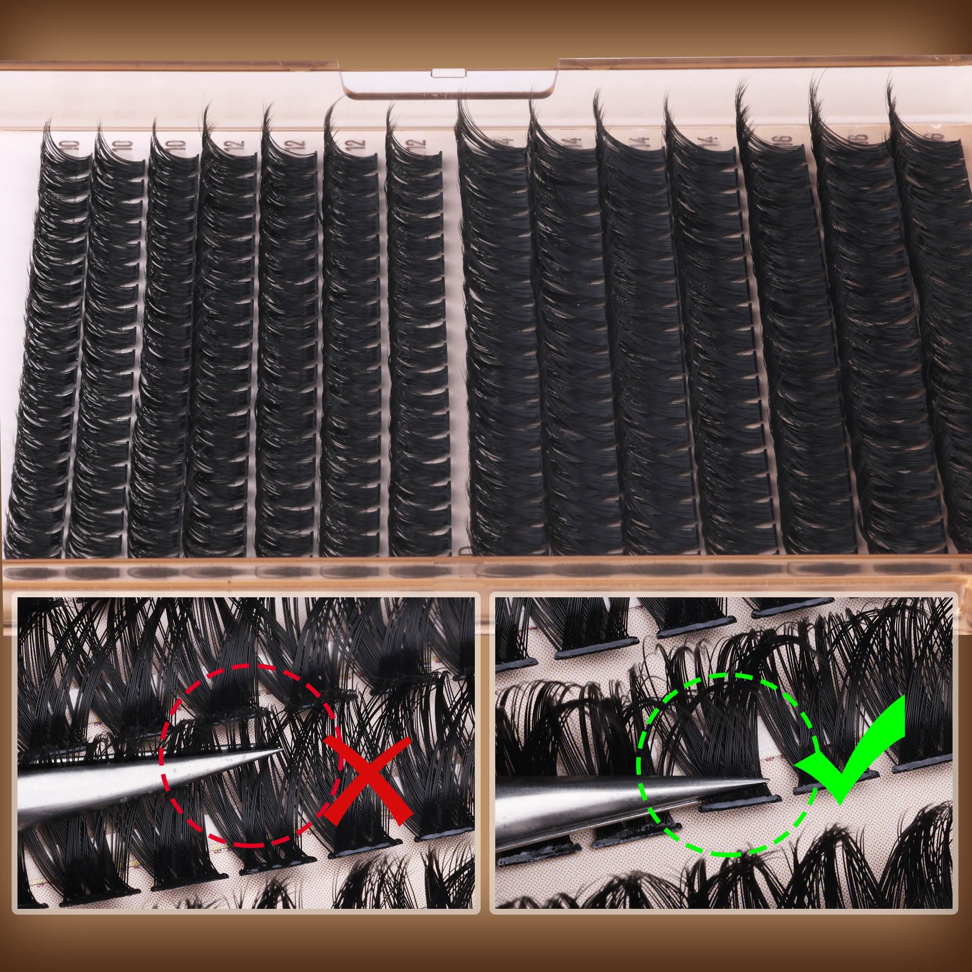 Geeneiya Volume Lash Clusters Kit – DIY Lash Extensions 10-18mm with Bond & Tweezers