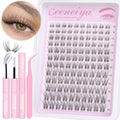 Geeneiya Clear Band Lash Clusters Kit 8-16MM | DIY Lash Extensions with White Bond & Seal