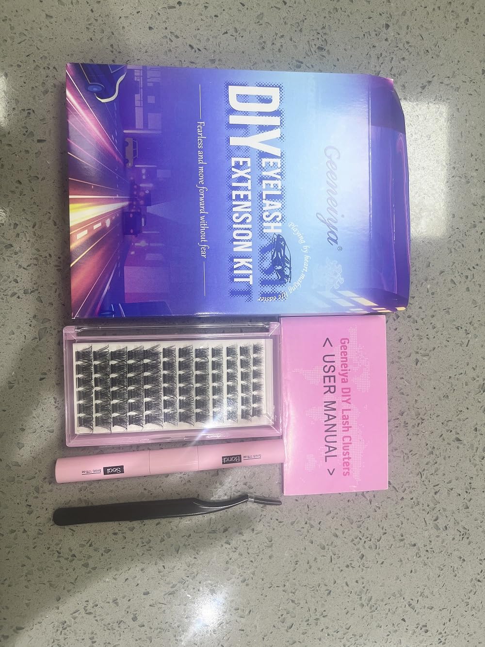 Geeneiya DIY Lash Clusters Kit 8-16MM – Waterproof Bond & Seal Glue