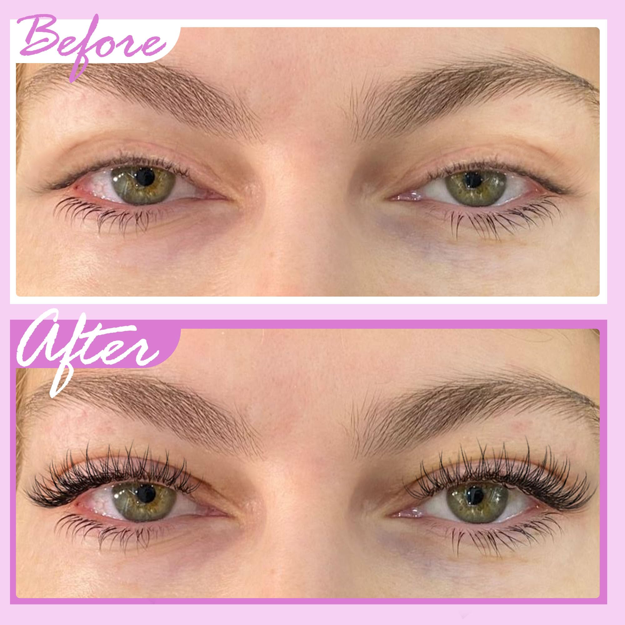 Geeneiya Clear Band Lash Clusters Kit 8-16MM | DIY Lash Extensions with White Bond & Seal
