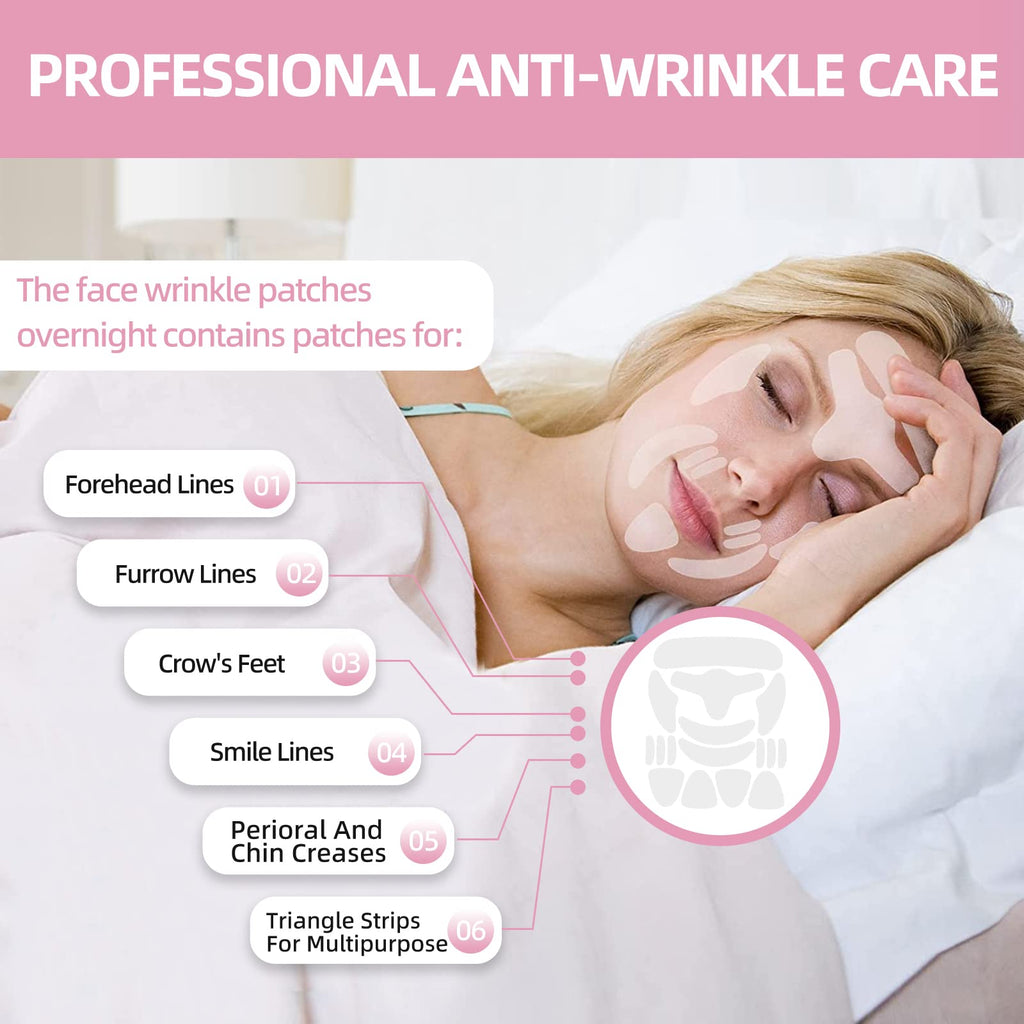 GEIMIY Facial Wrinkle Patches — Overnight Smoothing for Forehead, Frown & Smile Lines (160 Pcs)