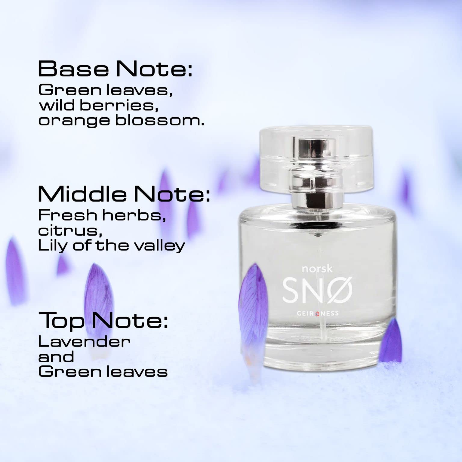 Geir Ness Norsk Snø Eau de Parfum – Unisex Natural Fragrance, Fresh Herbal Notes (100 ml)