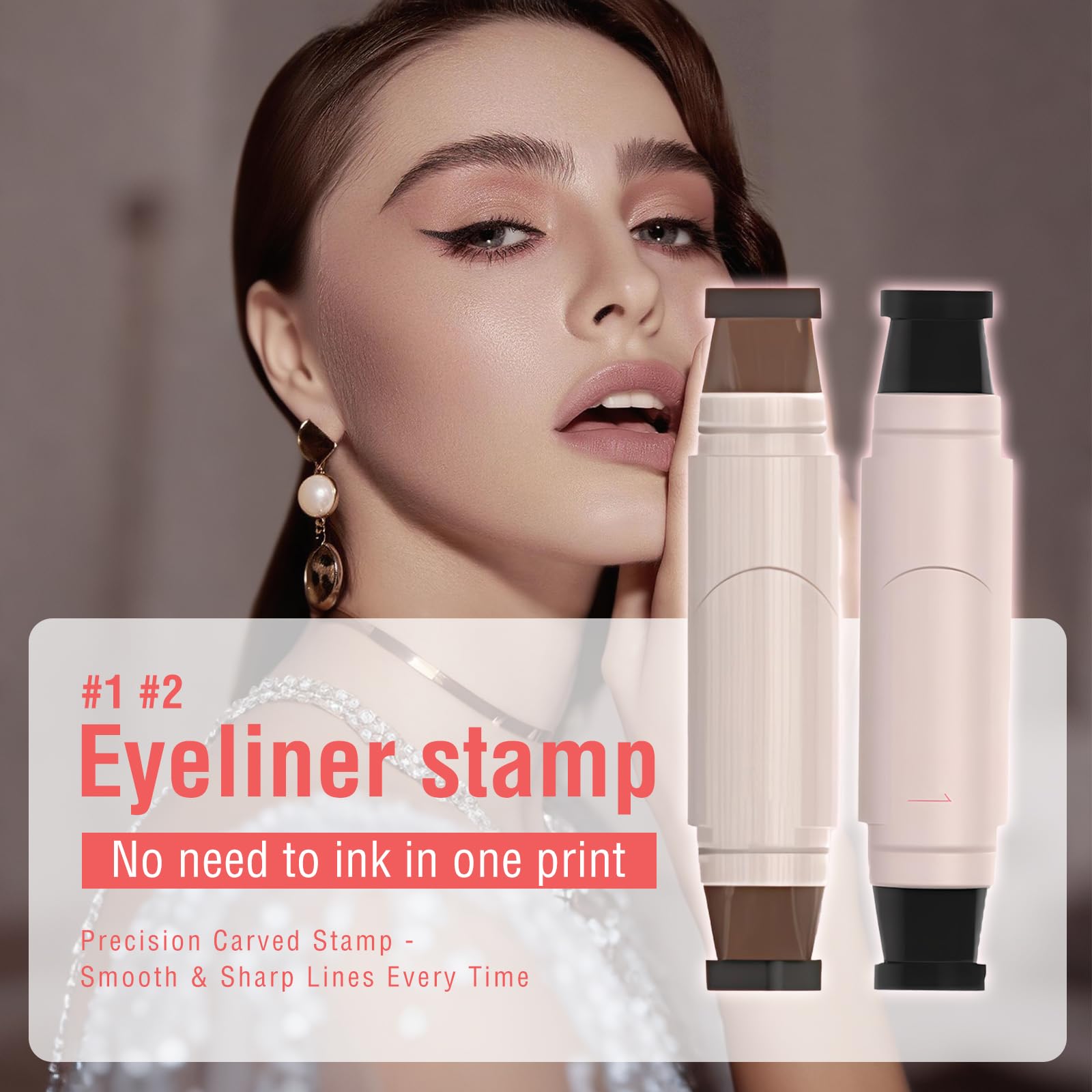 Eyeliner Stamp Gel Eyeliner Set – Double-Ended Winged Stamp, Foldable, Waterproof & Smudge-Proof for Beginners