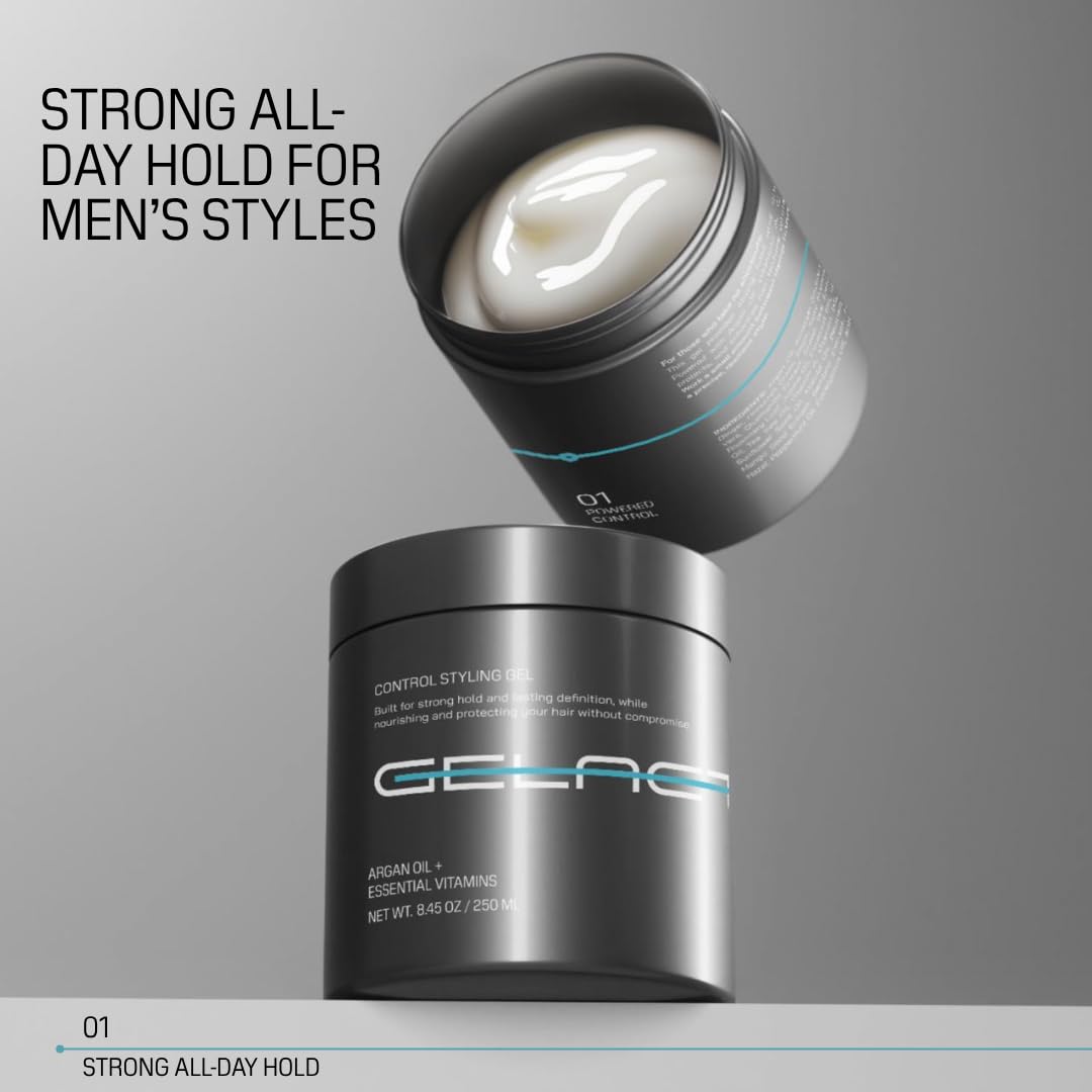Gelactica Max Control Hair Gel for Men – Alcohol-Free, Strong Hold & Shine (32 oz)
