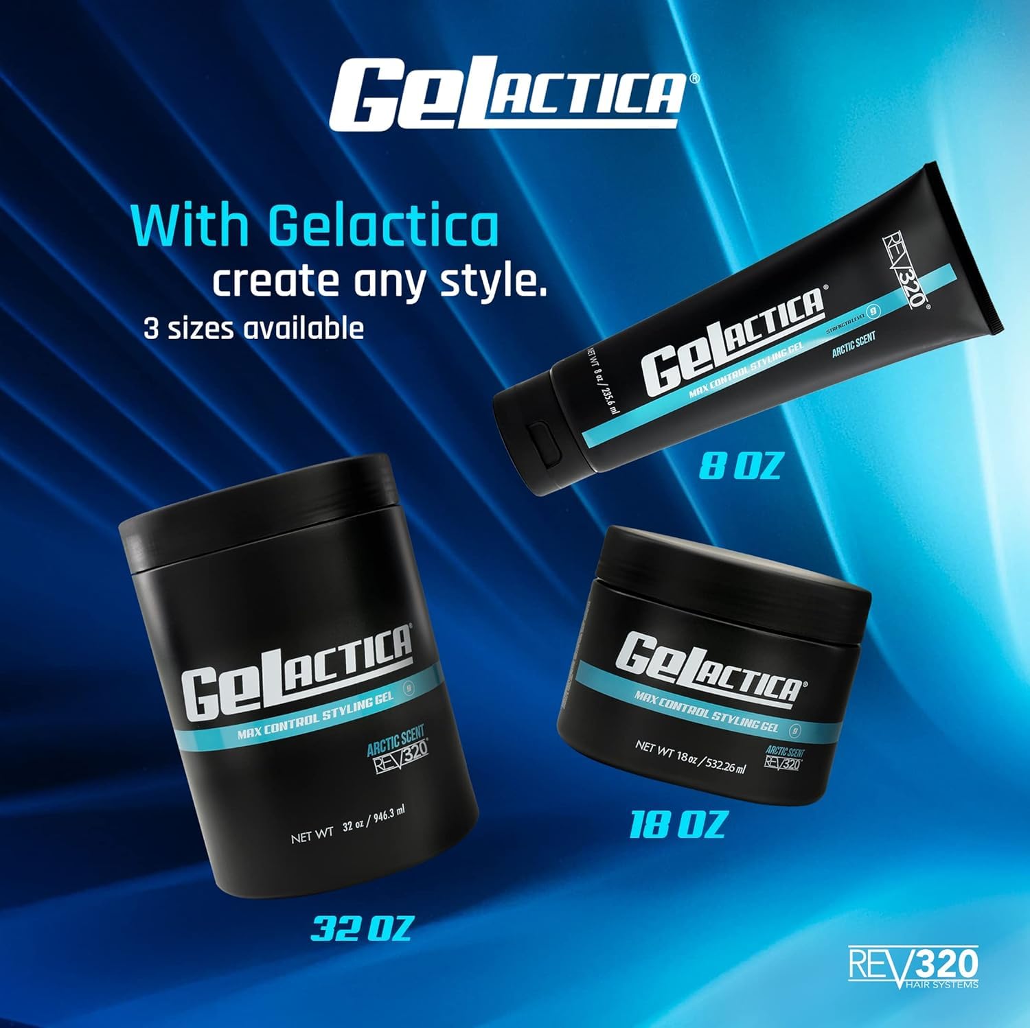 Gelactica Rev320: Alcohol-Free Men’s Hair Gel with Strong Hold & Shine