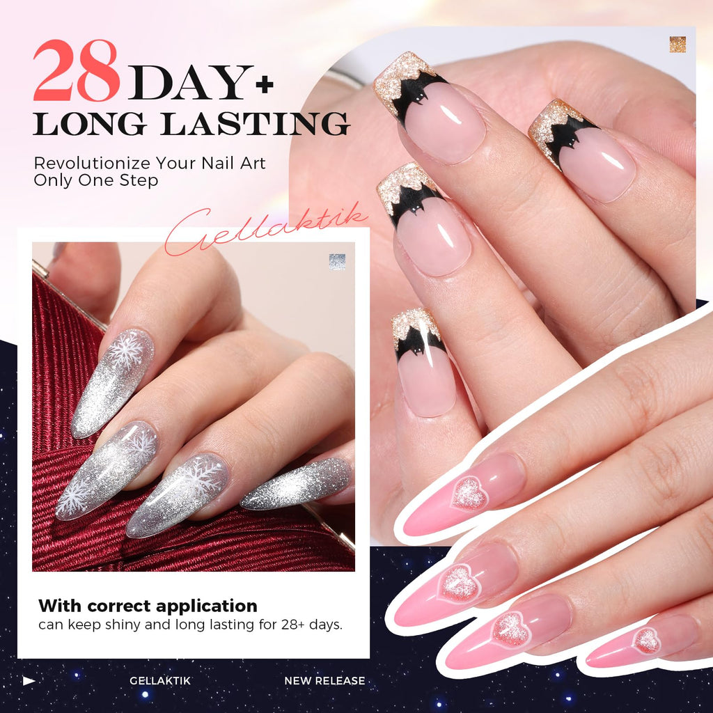 GELLAKTIK 5-in-1 Cat Eye Gel Polish 15ml – No Base/Top Coat Needed | Magnetic Nail Polish