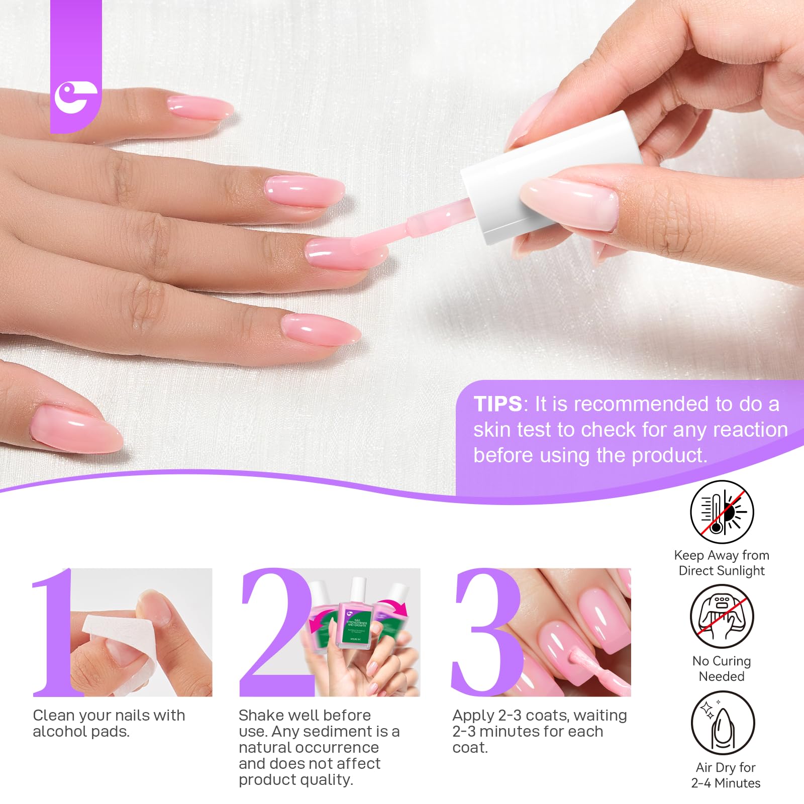 Gelike EC 6-in-1 Nail Repair & Strengthener – Pink 15ml