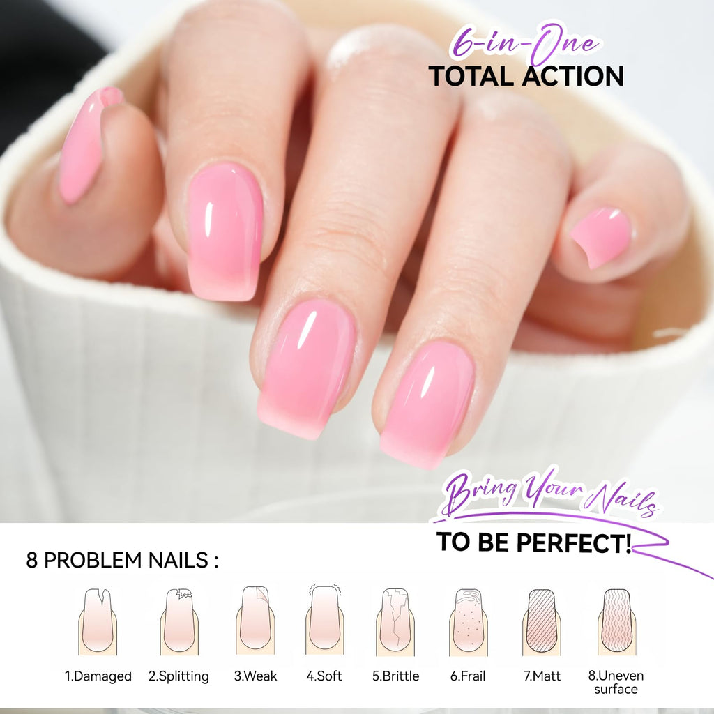Gelike EC 6-in-1 Nail Repair & Strengthener – Pink 15ml