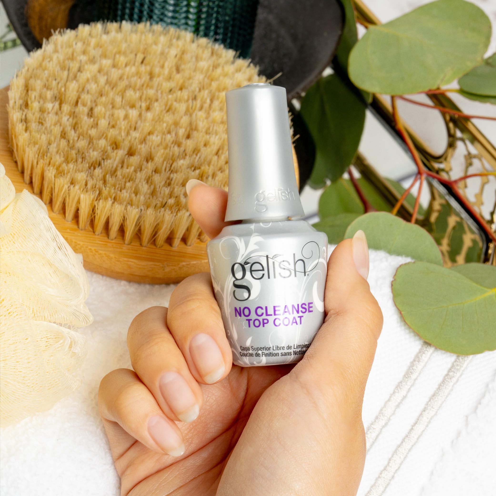 Gelish No-Cleanse Top Coat – No-Wipe High-Gloss Sealer, UV/LED Compatible, 21 Days Wear
