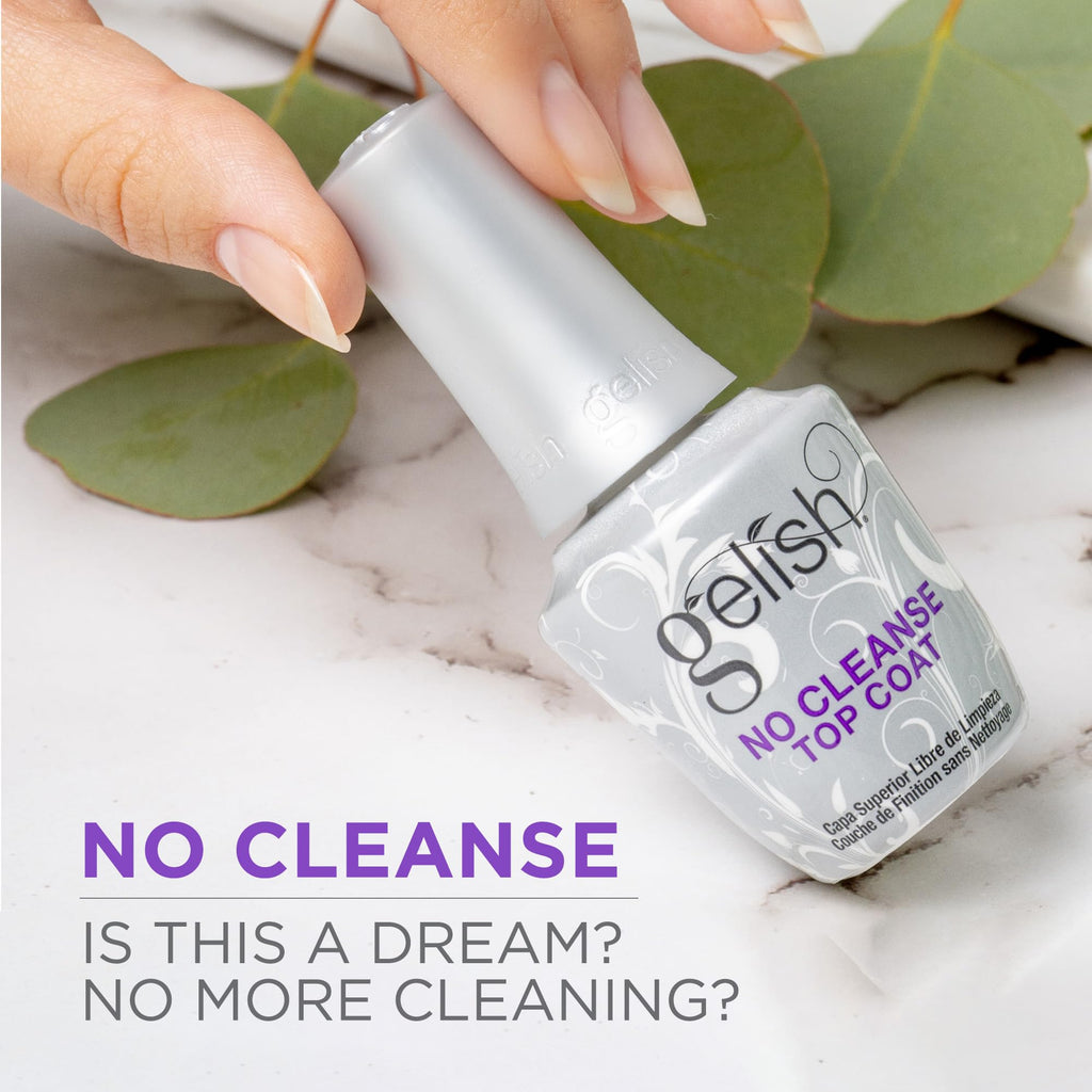 Gelish No-Cleanse Top Coat – No-Wipe High-Gloss Sealer, UV/LED Compatible, 21 Days Wear