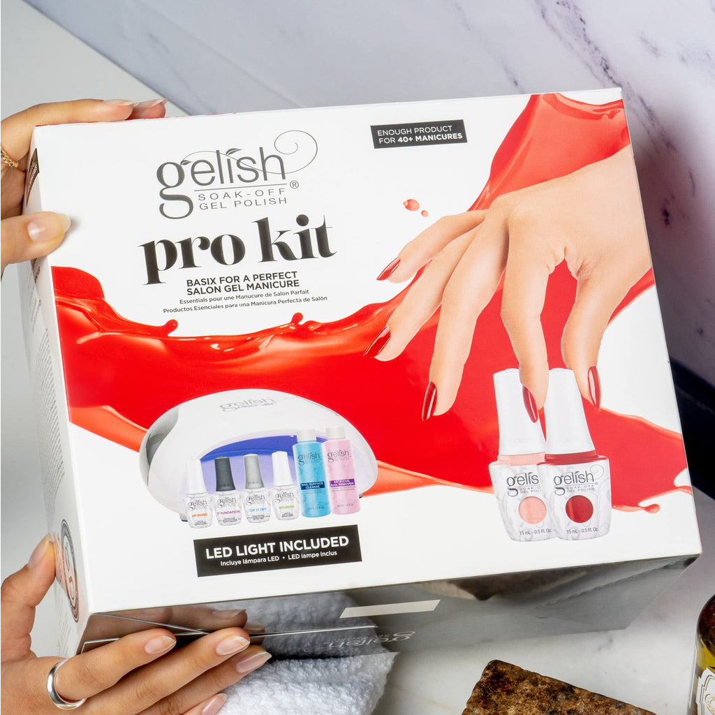 Gelish Pro Kit with Pro LED Light – Complete Gel Nail System for At-Home Manicures