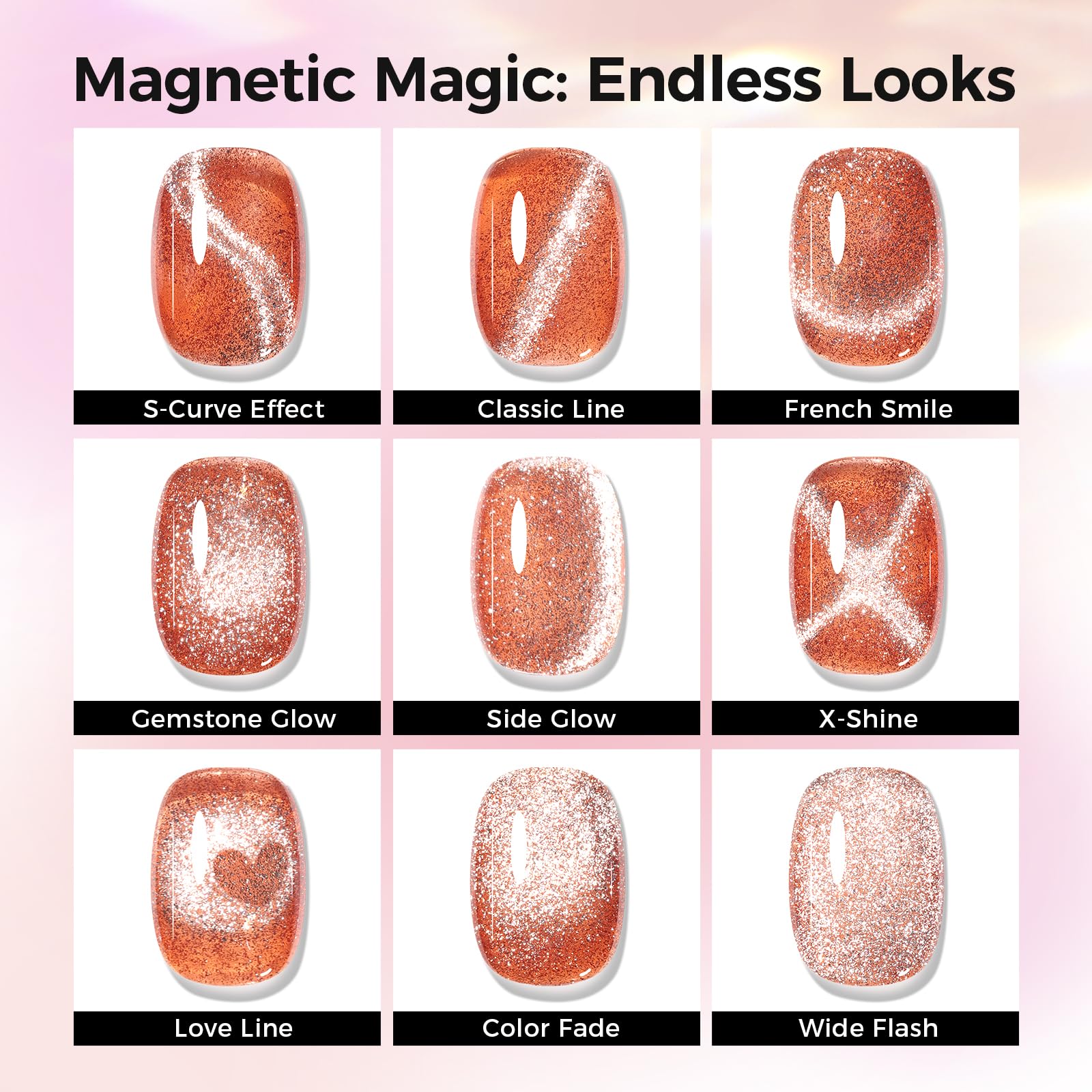 GELLAKTIK 5-in-1 Cat Eye Gel Polish – Caramel Brown (15ml)