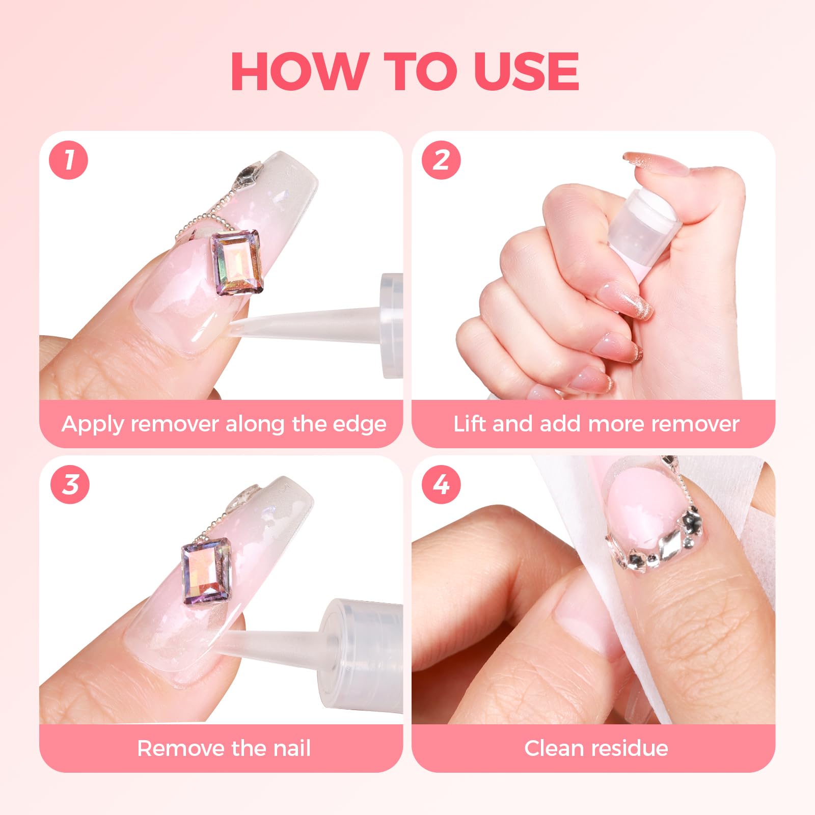 GELLAKTIK Nail Glue Remover with Pro Click & Remove Pen – 50ml, Acetone-Free