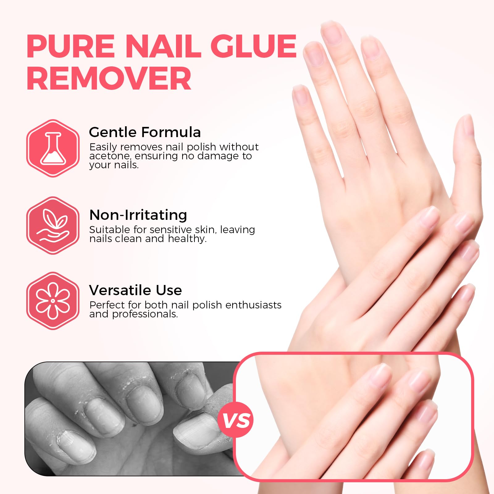 GELLAKTIK Nail Glue Remover with Pro Click & Remove Pen – 50ml, Acetone-Free