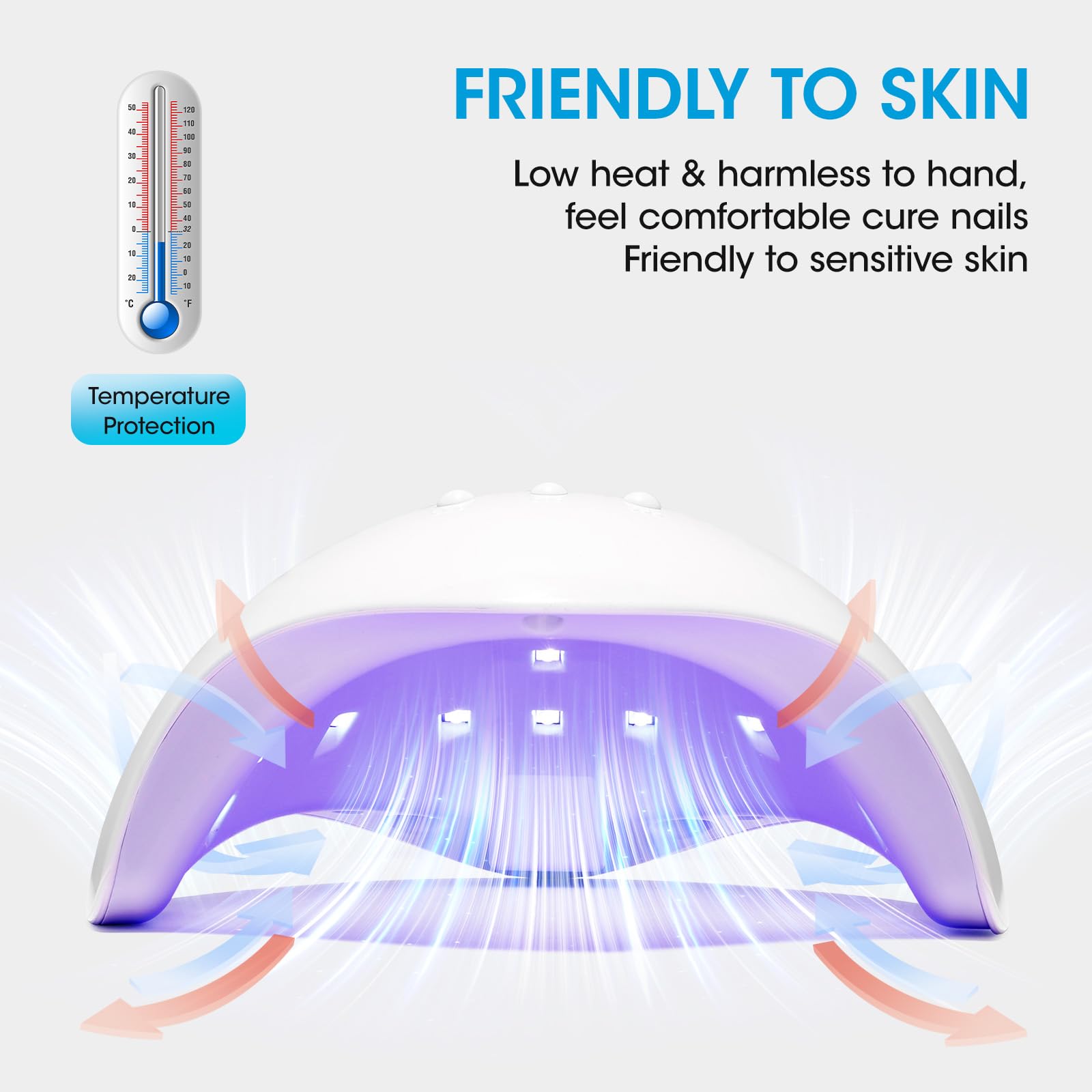 GELLEN 54W UV/LED Nail Lamp with Auto Sensor – 18 Beads, 3 Timers, LCD Display | Home & Salon Use