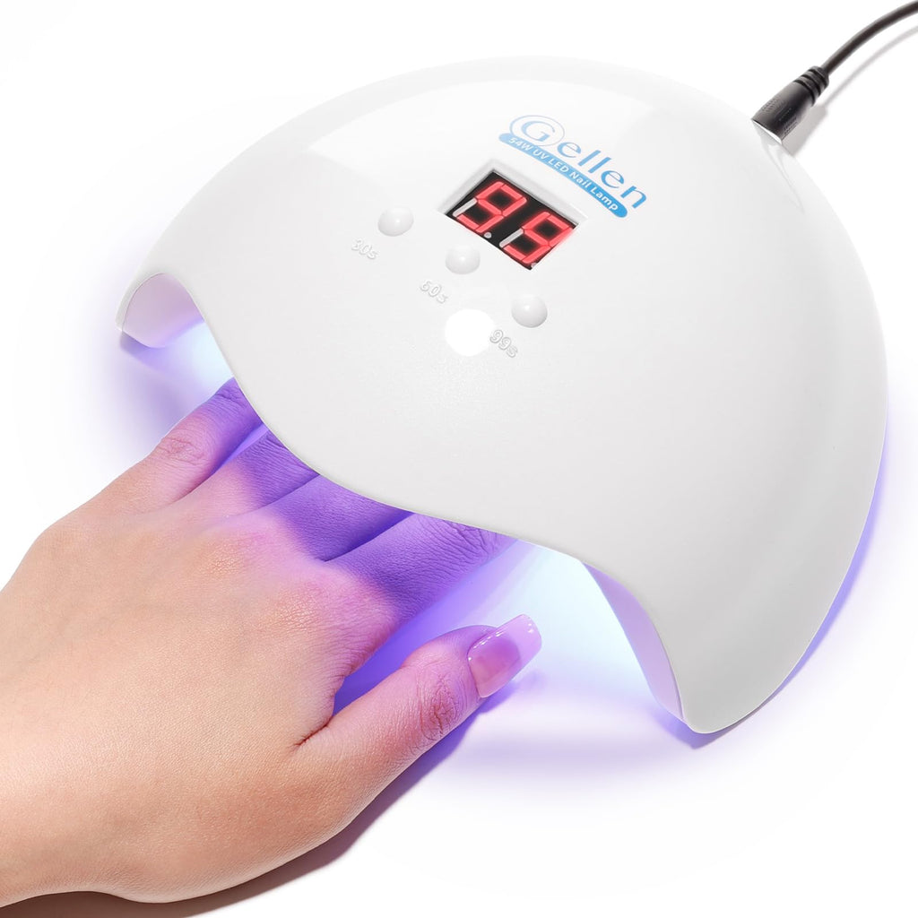GELLEN 54W UV/LED Nail Lamp with Auto Sensor – 18 Beads, 3 Timers, LCD Display | Home & Salon Use