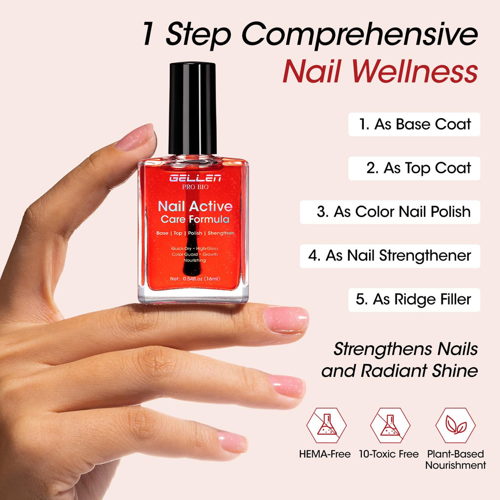 GELLEN Active Glow One Step Ridge Filler Nail Polish — Rose Mirror Shine