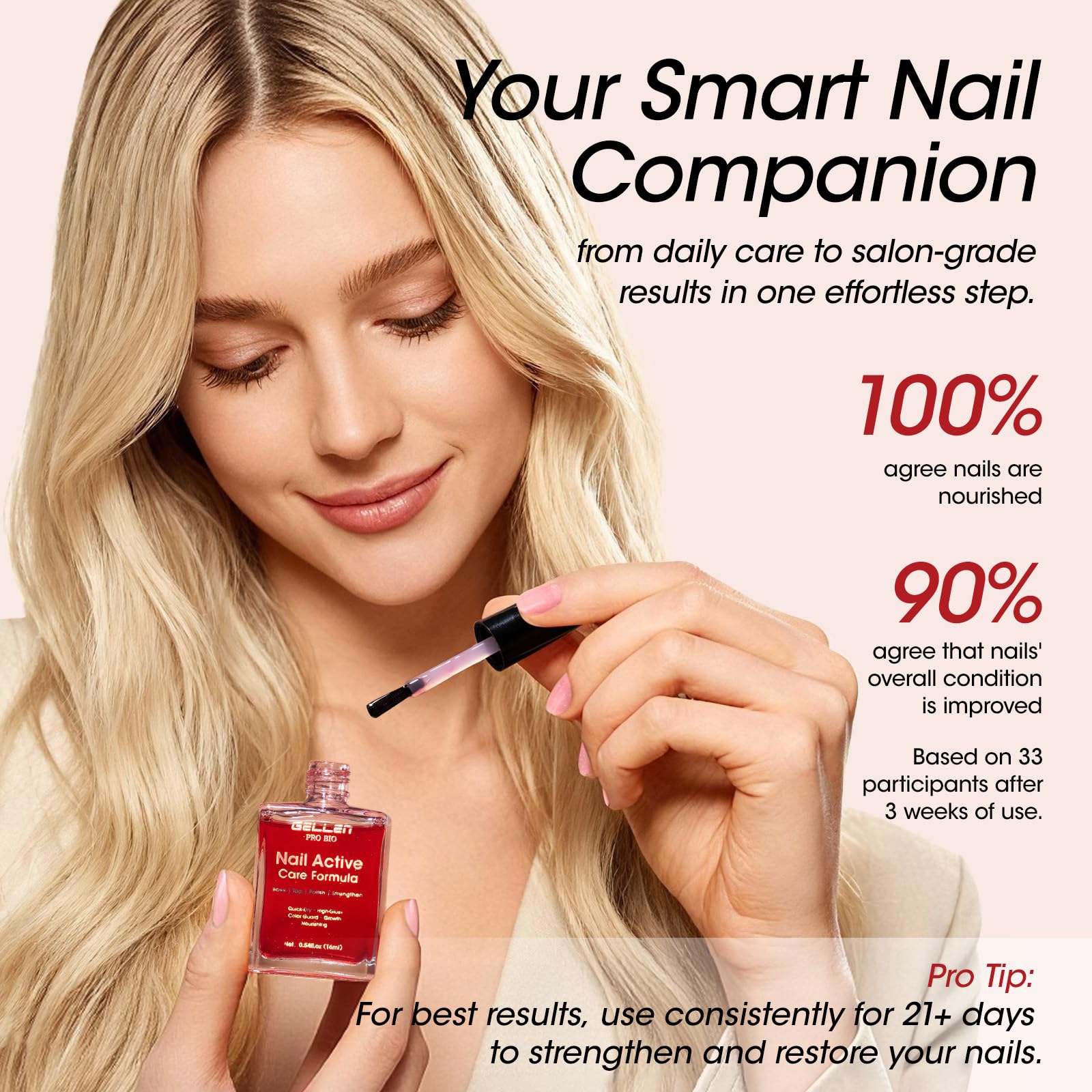 GELLEN Active Glow One Step Ridge Filler Nail Polish — Rose Mirror Shine