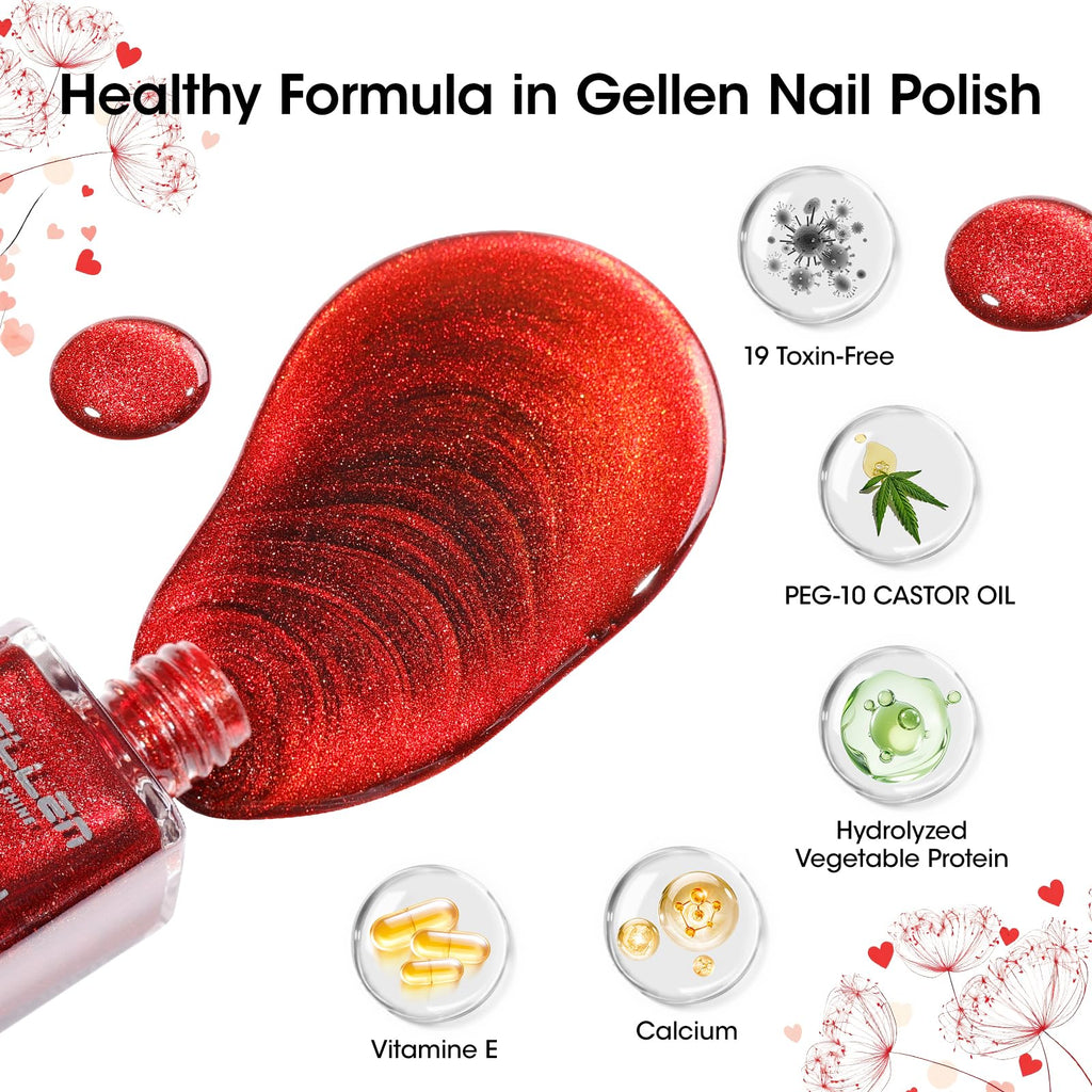 GELLEN Quick Dry Cat Eye Nail Polish Kit – Magnetic 3D Shimmer (Valentines Gift)
